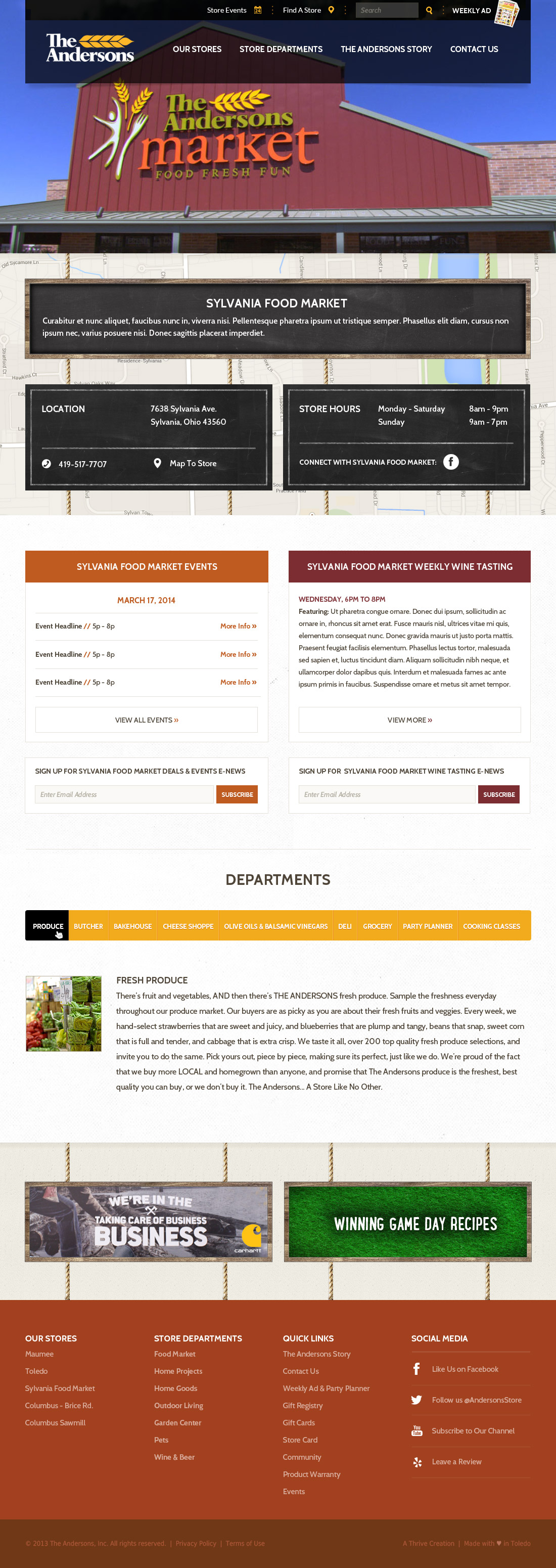 The Andersons Store Location Page Design