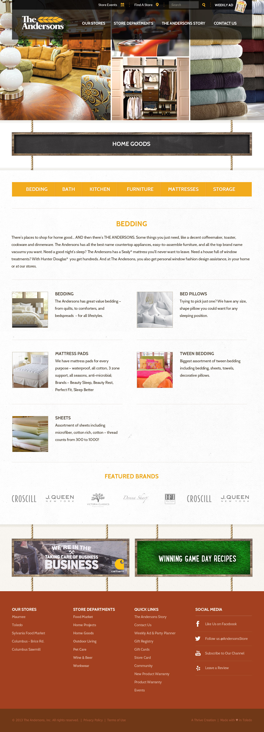 The Andersons Store Department Page Design